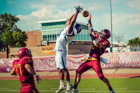 Travis McRae and Michael Brady were unable to contain NMHU's high-flying offense, which tallied 417 yards through the air.