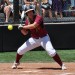 Jessica Severinsen holds on a pitch during her four-home run, seven-RBI performance in CMU's sweep of Chadron.