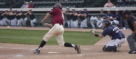 Erik Kozel hits the extra-inning, walkoff home run on Saturday, giving the Mavs the 4-3 victory.