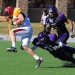 Freshman receiver Daniel Perse avoids a tackler during Saturday's five-point win over New Mexico Highlands. He had one reception (his sixth of the season) for eight yards as the offense uncharacteristically relied more on the passing game.