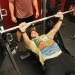Clint Imlay pushes a loaded bar off of his chest during the bench press competition Wednesday.
