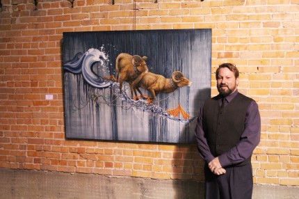 (Kirk Shiflett was one of four Fine Arts seniors who presented their senior show, TETRAD, at a makeshift gallery in downtown Grand Junction Friday, April 4.)