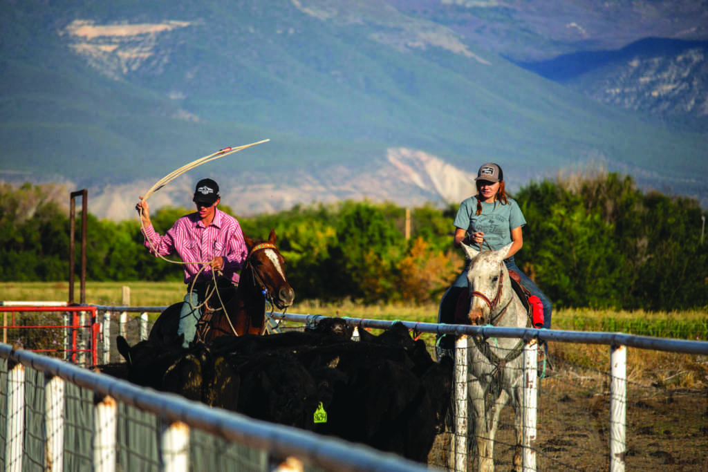 Two rodeo athletes work on their roping technique during a team practice.
After rising into the top-10 last season for the first time in program history, the women's rodeo team 
ascended to a #1 national ranking at the end of March.  