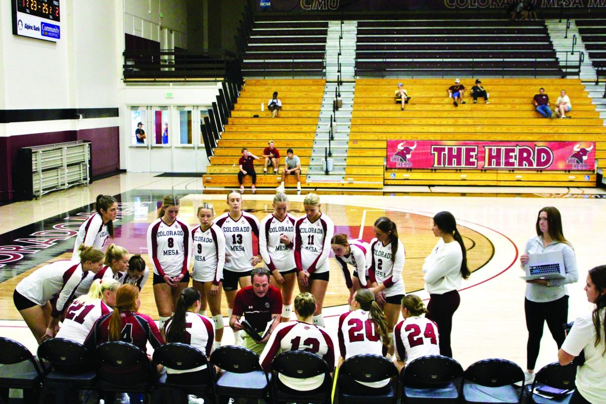 Women's volleyball sees empty stands during the annual Holiday Inn Express Classic. 
