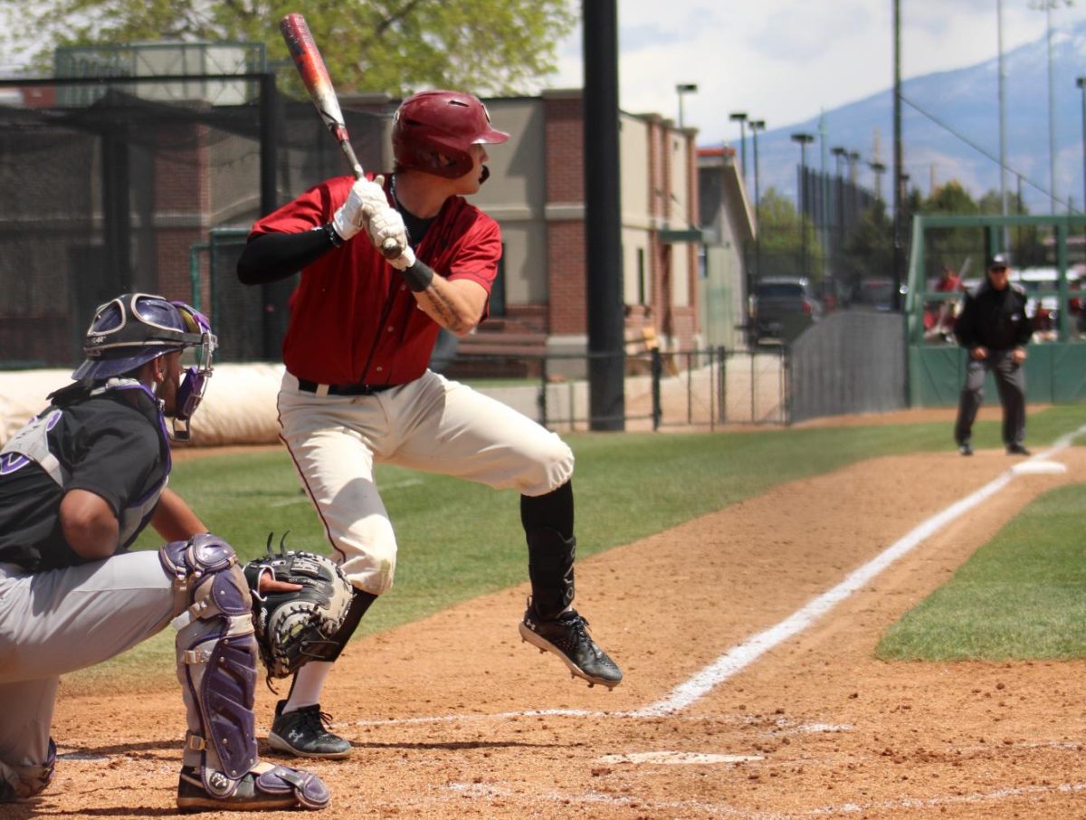 Joey Blank at the plate last season at The Diamond at the Bus Bergman Sports Complex. The Mavericks will be home this Thursday for the first time this year, when they take on Montana State University - Billings.