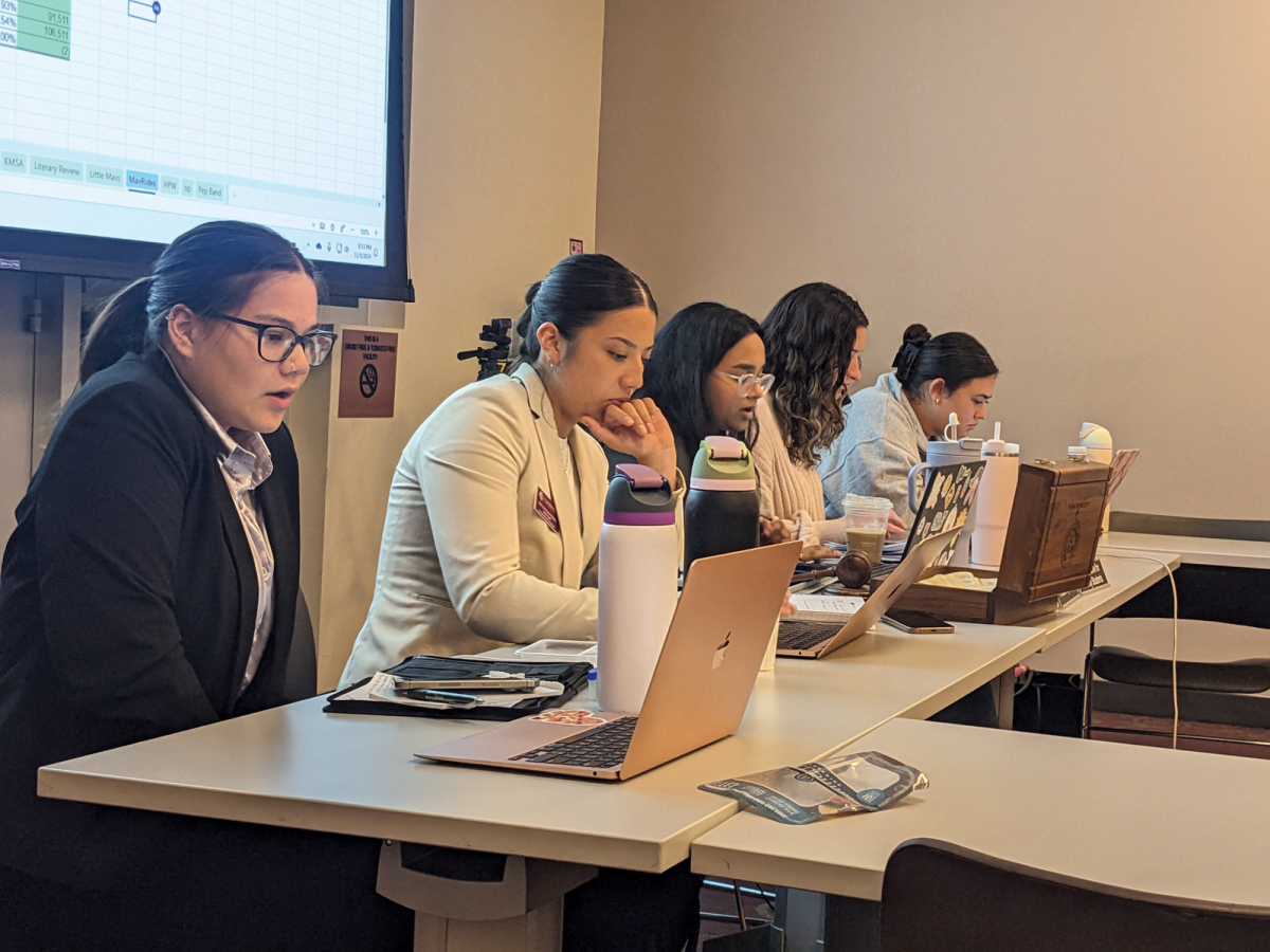 ASG President Leilani Domingo and other executive board members at the 2024 biennial conference. Student organizations present budgets to the ASG every two years