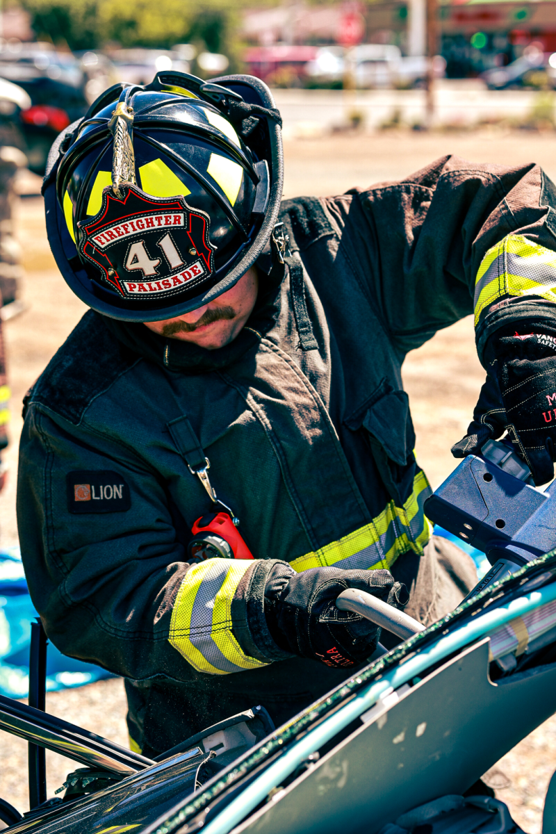 A firegfighter from the station in Palisade. CMU Tech features programs for EMT, fire science and paramedic positions.