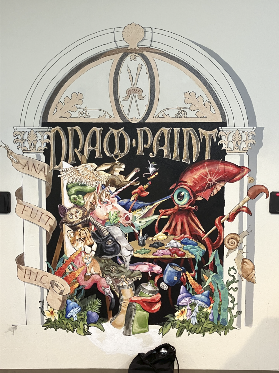 This mural took Anna Dunn about two week to finish and is located on the second floor of Kephart.