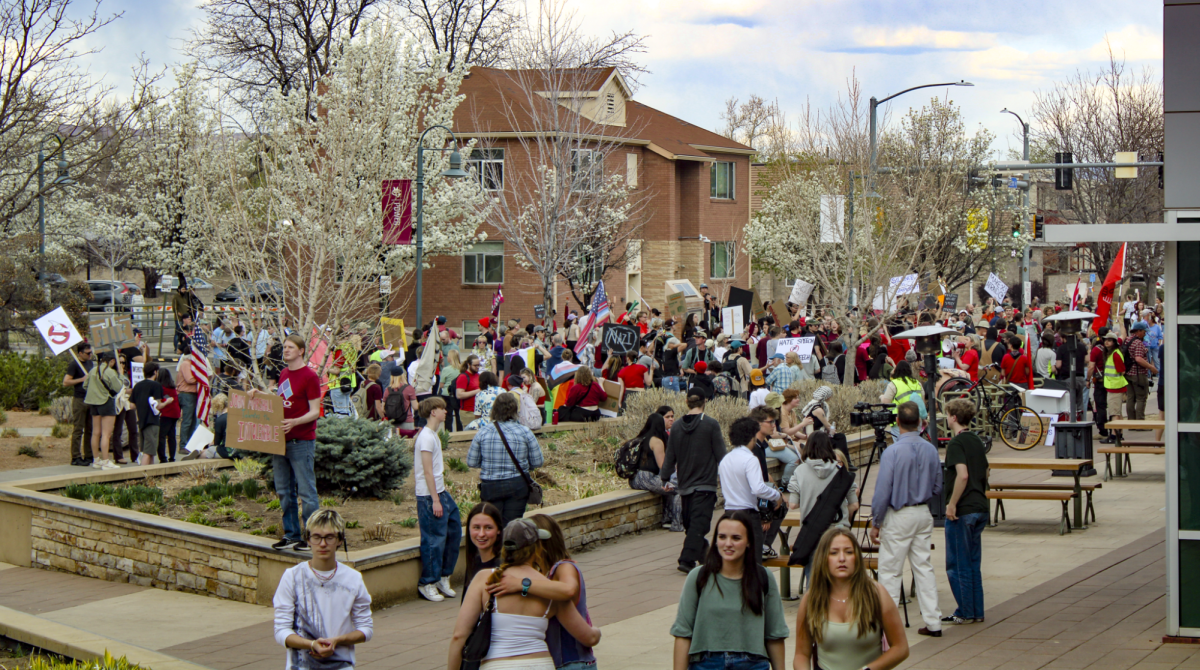 Around 700 people gathered along 12th and the University Center to protest Jared Taylor last March