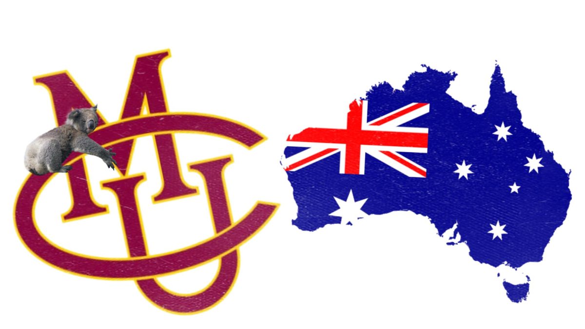 A koala lovingly hugs the interlocking CMU logo. Similar to many of CMU’s Men’s Basketball players, the koala has seemingly found his way to Grand Junction.
Graphic by Justin Shaw