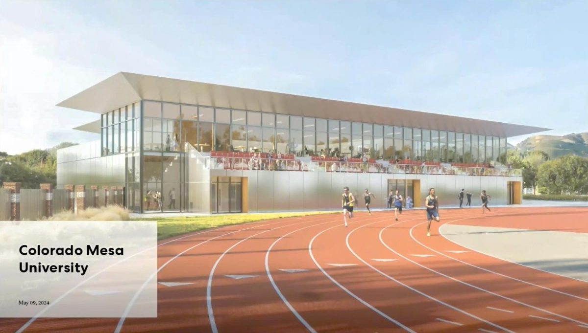 The proposed football facility would sit behind the south end zone at Lincoln Park, replacing the Lincoln Park Barn. The proposal was brought forth by CMU and John Marshall in front of Grand Junction’s city council on Sept. 15. // Courtesy of citygj.org