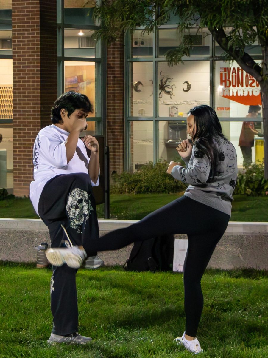 Members of the Self-Defense club practice moves taught by president Minhatam La. Many participants expressed having fun while learning.