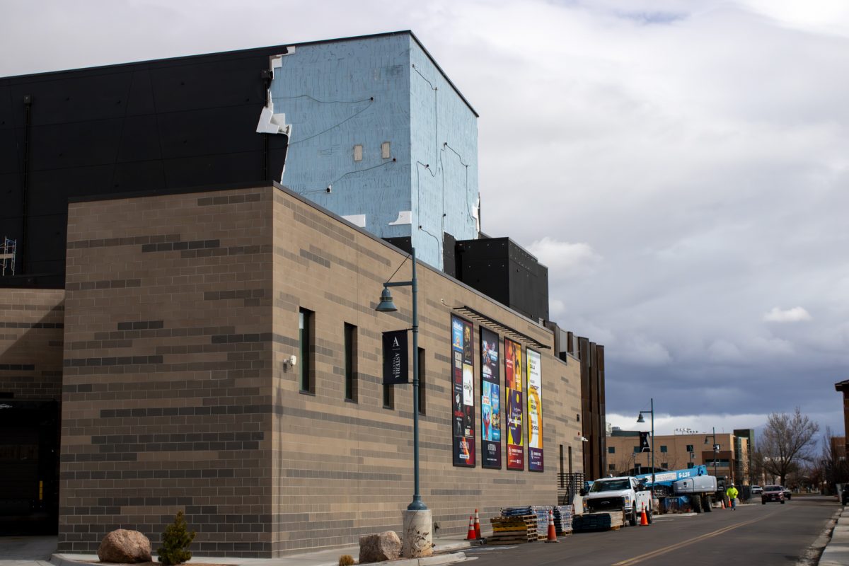 Exterior panels from the Asteria Theatre tear off to expose interior paneling due to high wind conditions on Feb. 17. Asteria Theatre has faced internal conflict since its 2024 construction over who receives priority when using the space.